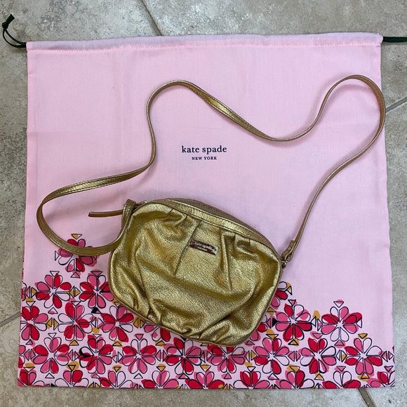 kate spade Handbags - Kate Spade Gold Leather Raina Crossbody Bag